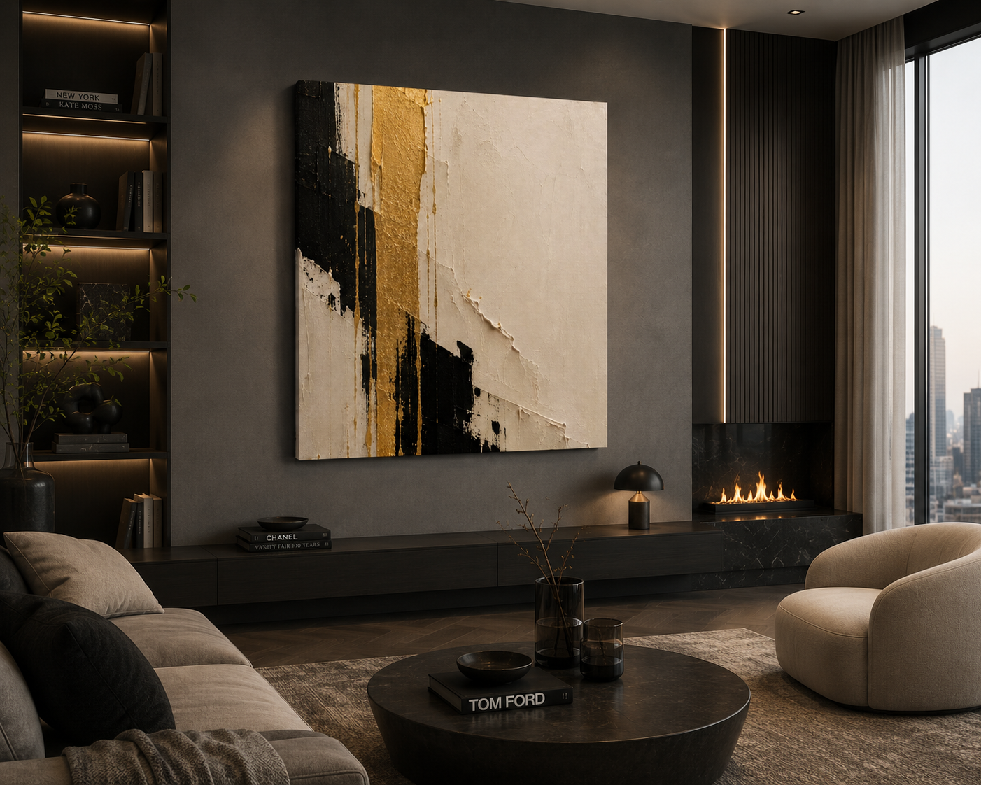 The Executive Instinct™ – 60x90cm Stretched Canvas Wall Art | Luxury Motivational Office & Living Room Decor